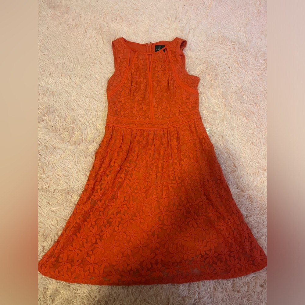 Adrianna Papell coral‎ dress size 8